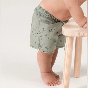 Rylee + Cru Boys Swim Trunks, Size 4-5 y, Light Green